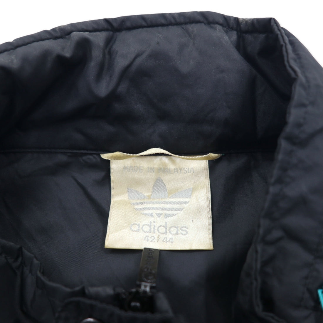 Adidas 90s Nylon Jacket XL Black Nylon Trefoil Logo Drawstring Retractable Hood Silver Tag