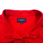 BURBERRY GOLF Half-button High-neck Long-sleeve T-shirt, LL, Red, Cotton, Stretch, Made in Japan