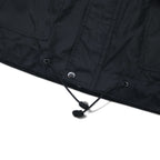 Adidas 90s Nylon Jacket XL Black Nylon Trefoil Logo Drawstring Retractable Hood Silver Tag