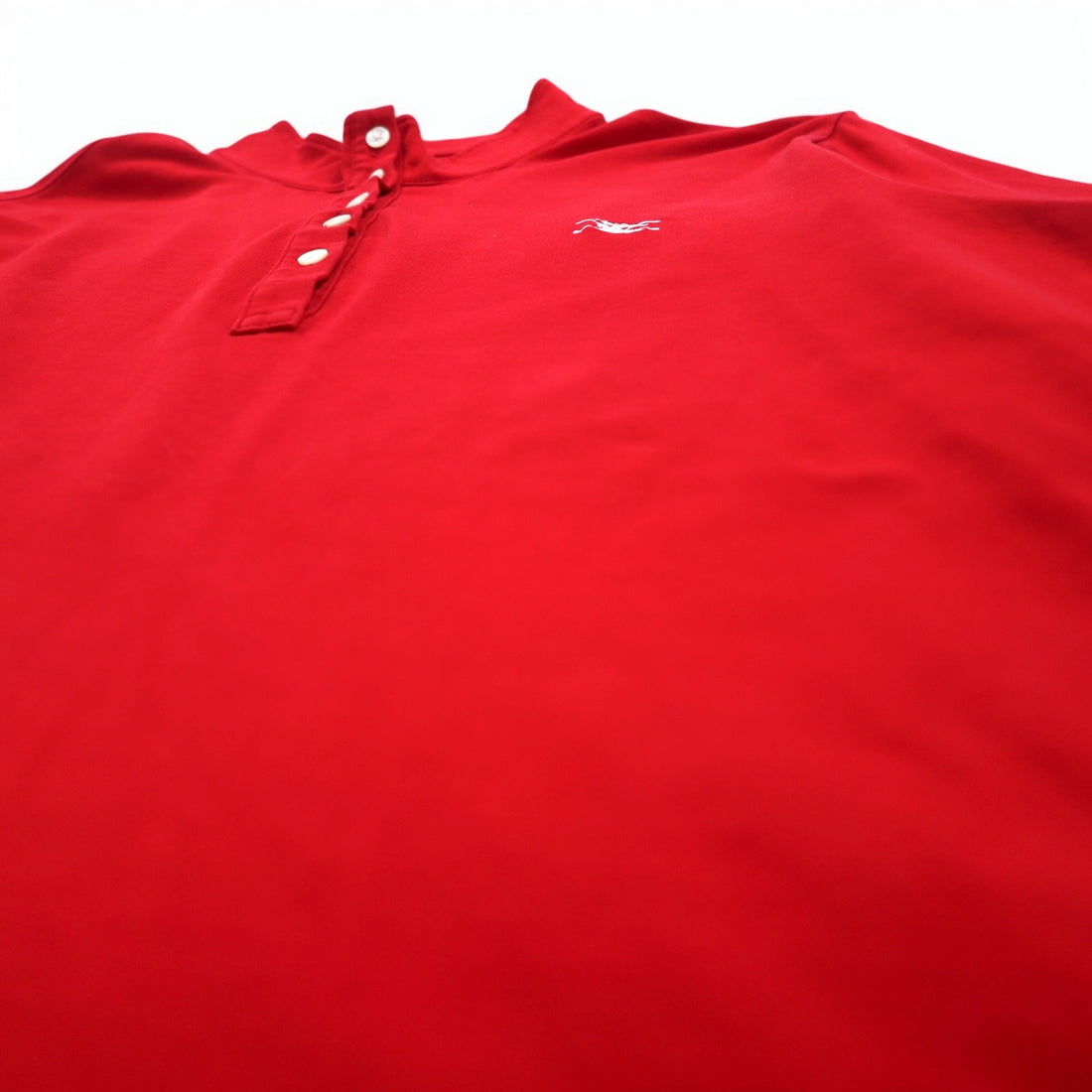 BURBERRY GOLF Half-button High-neck Long-sleeve T-shirt, LL, Red, Cotton, Stretch, Made in Japan