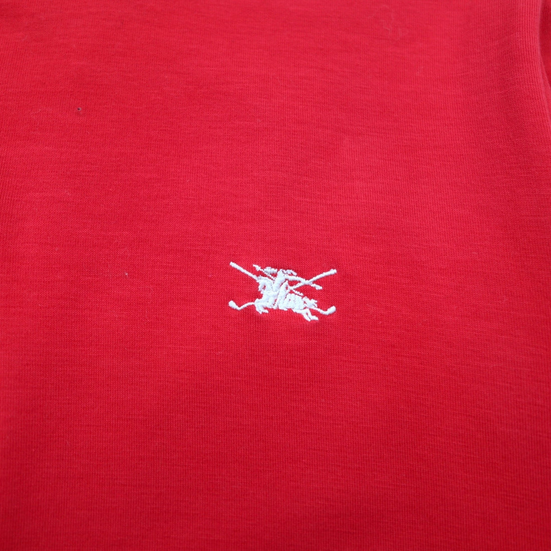 BURBERRY GOLF Half-button High-neck Long-sleeve T-shirt, LL, Red, Cotton, Stretch, Made in Japan