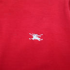 BURBERRY GOLF Half-button High-neck Long-sleeve T-shirt, LL, Red, Cotton, Stretch, Made in Japan