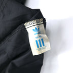 Adidas 90s Nylon Jacket XL Black Nylon Trefoil Logo Drawstring Retractable Hood Silver Tag