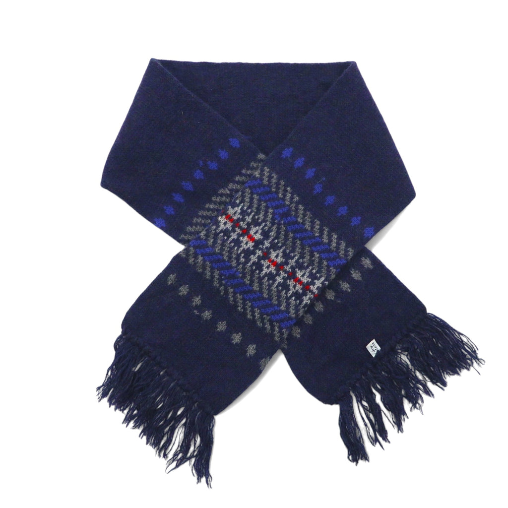 PENDLETON USA made Nordic virgin wool scarf navy PURE VIRGIN WOOL SHETLAND