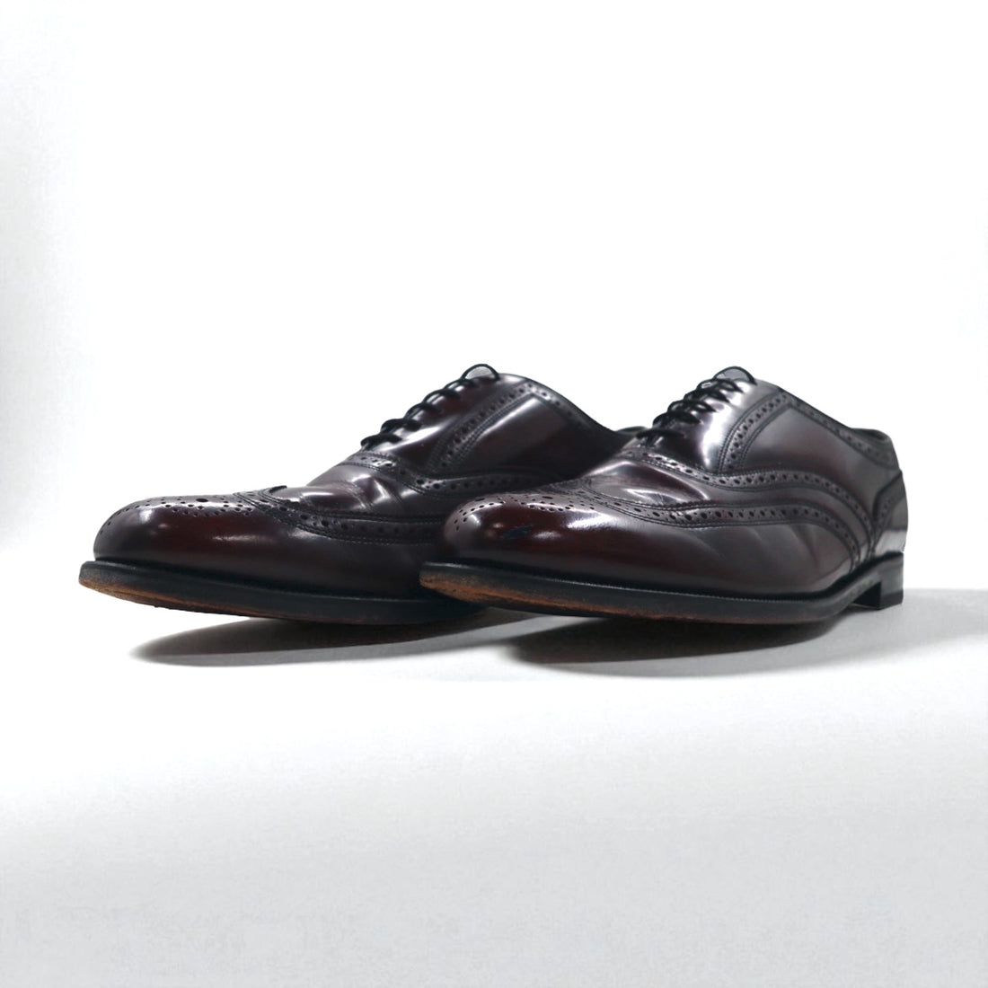 FLORSHEIM Wingtip Full Brogue Dress Shoes, Size 28cm, Bordeaux Leather with Medallion Detail, 562576 434