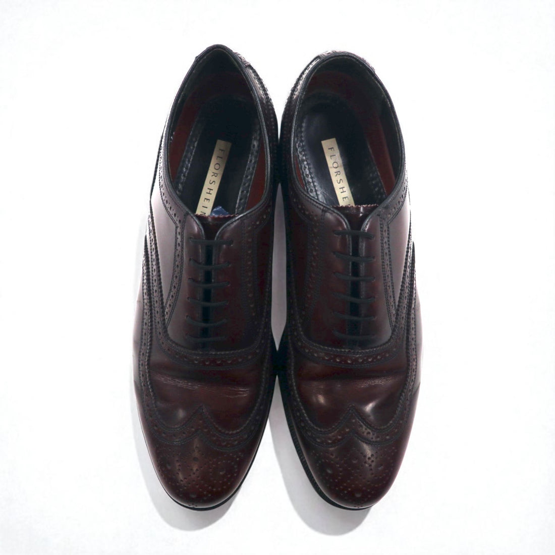 FLORSHEIM Wingtip Full Brogue Dress Shoes, Size 28cm, Bordeaux Leather with Medallion Detail, 562576 434
