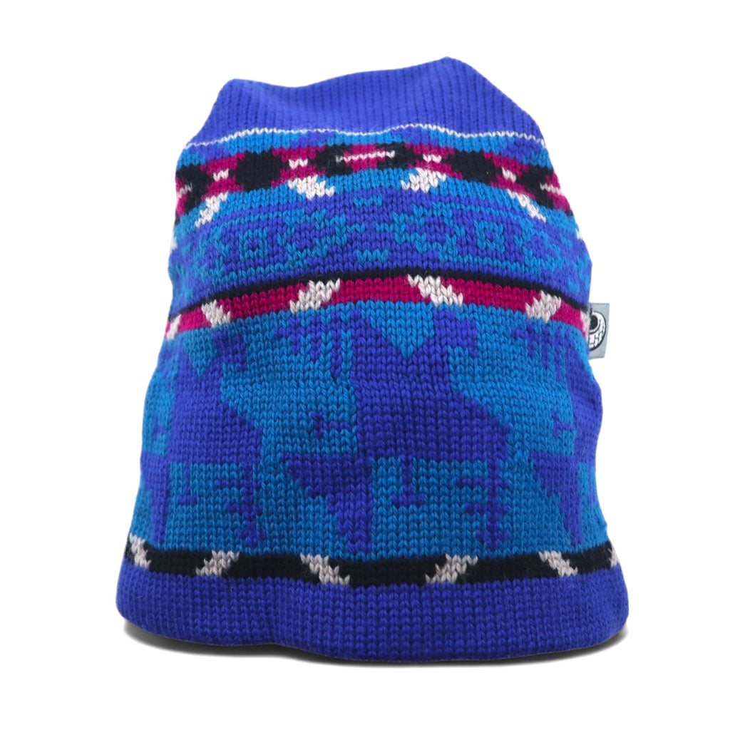 90年代 USA製 IGLOOS ノルディック柄 ニット帽 ビーニー ブルー ウール