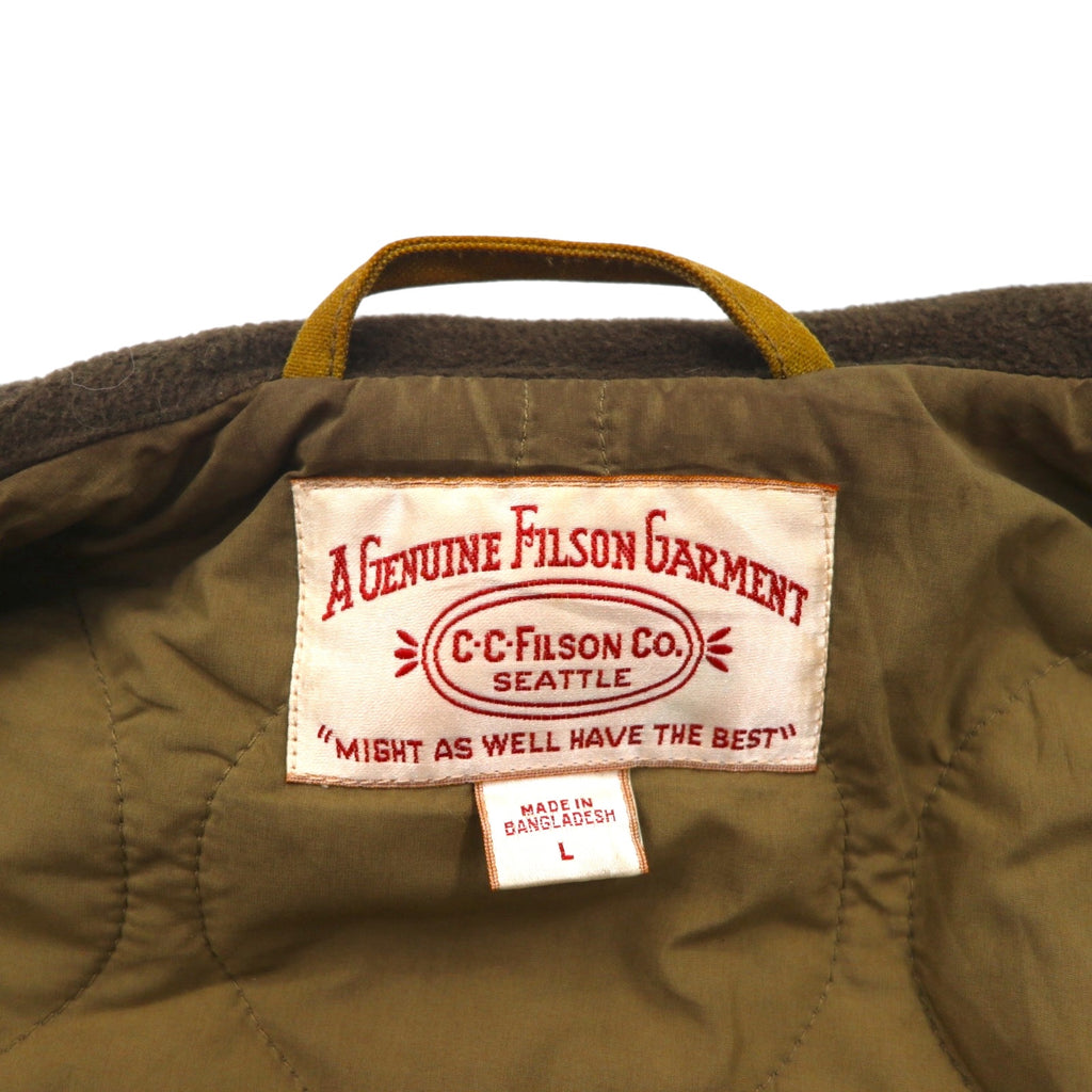 FILSON ティンクロス プリマロフト PRIMALOFT インサレーション 中綿 ベスト L オイルド ダブルジップ ドローコード TIN CLOTH VEST 20248735