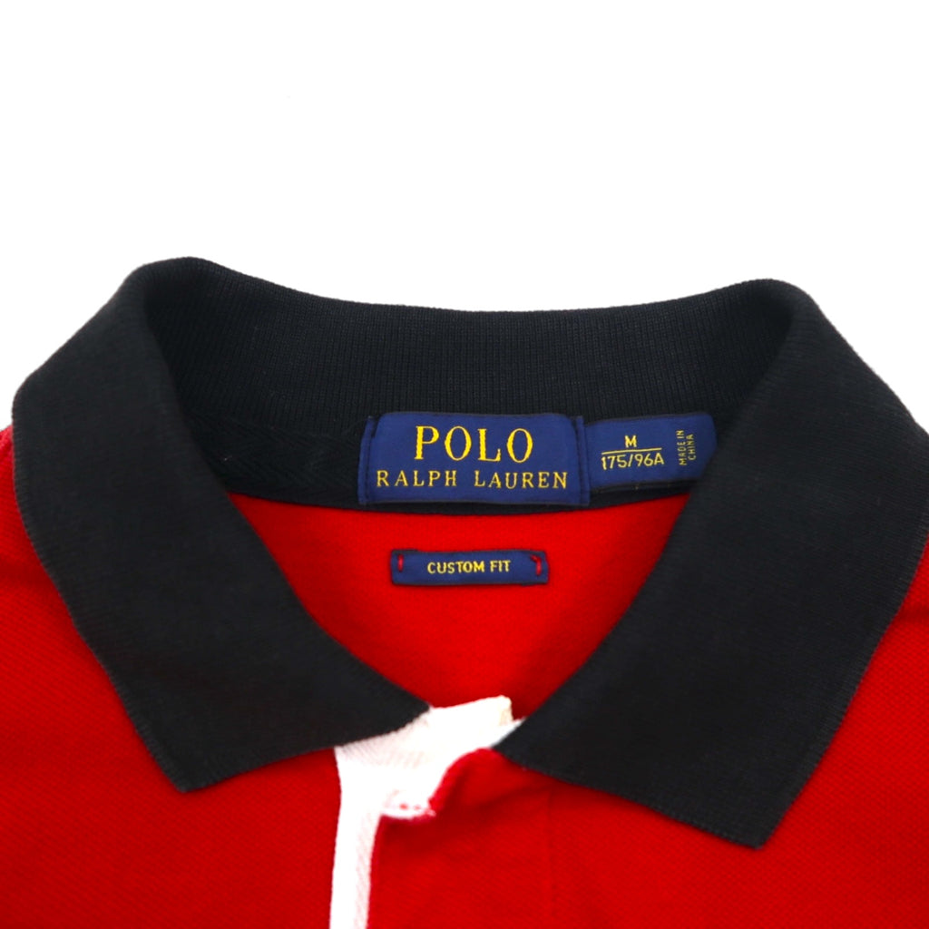POLO RALPH LAUREN ポロシャツ M レッド コットン 鹿の子 ワッペン PRL ATHLETICS '67
