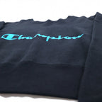 Champion クロップド リバースウィーブ REVERSE WEAVE スウェット M ブラック スクリプトロゴ刺繍 COMPACT VOLUME TOP CWSL009