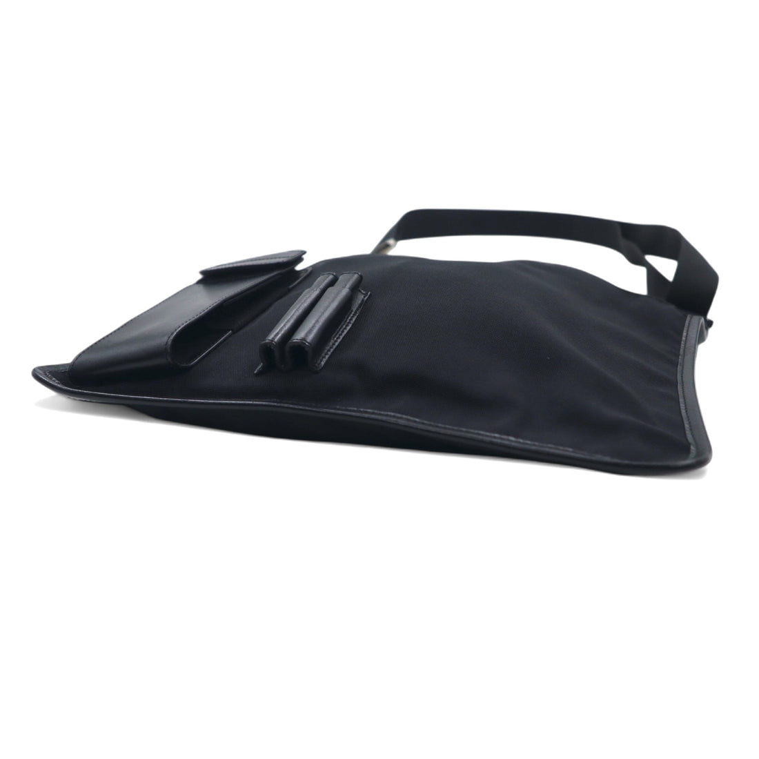 GUCCI Made in Italy Shoulder Bag Sacoche Black Nylon Logo Plate 019・0335 002058