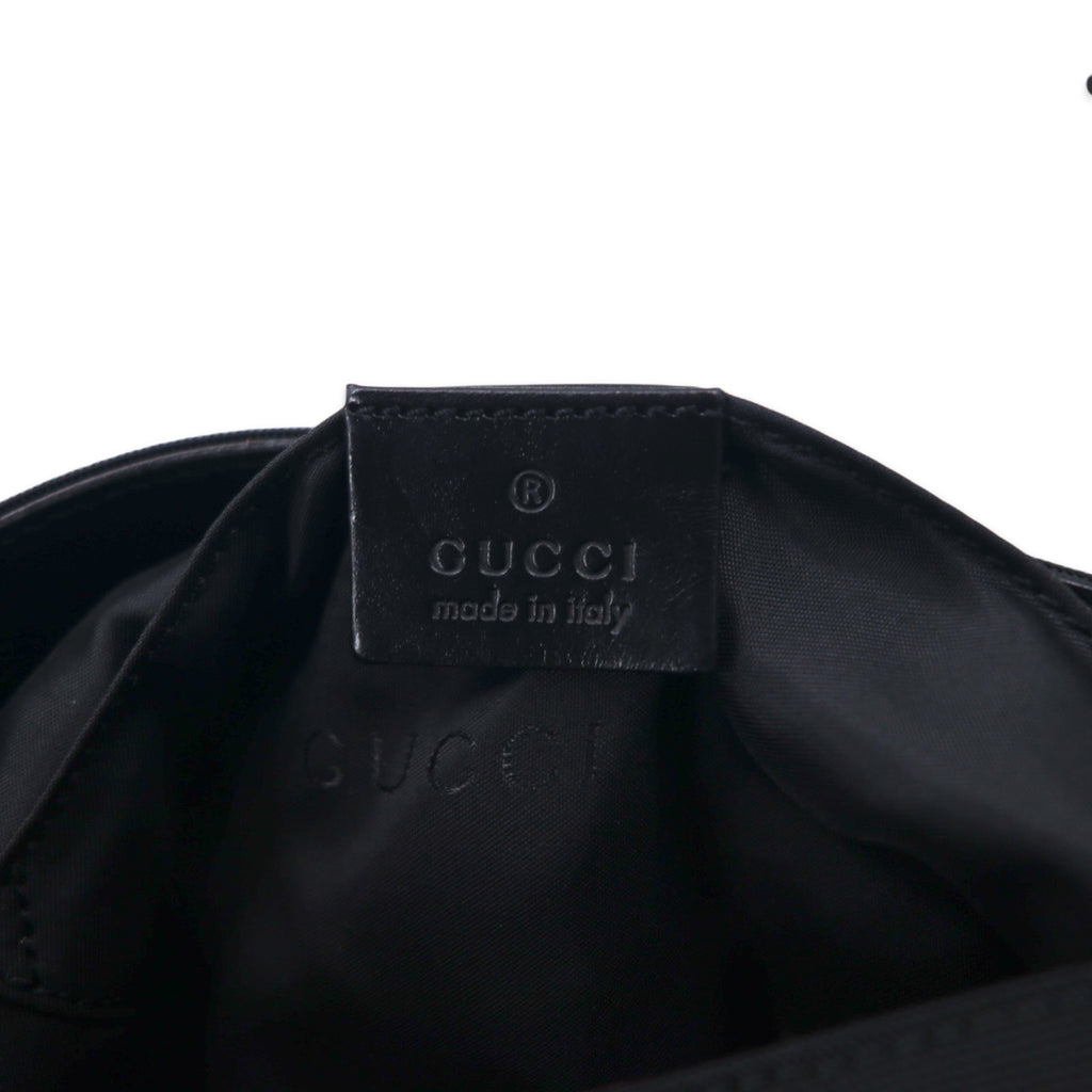GUCCI Made in Italy Shoulder Bag Sacoche Black Nylon Logo Plate 019・0335 002058