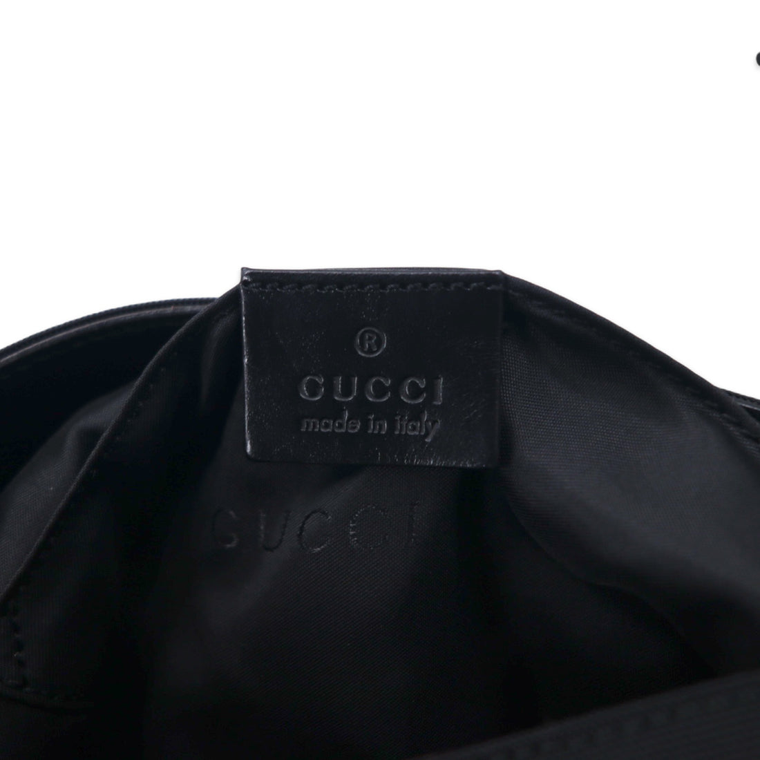 GUCCI Made in Italy Shoulder Bag Sacoche Black Nylon Logo Plate 019・0335 002058