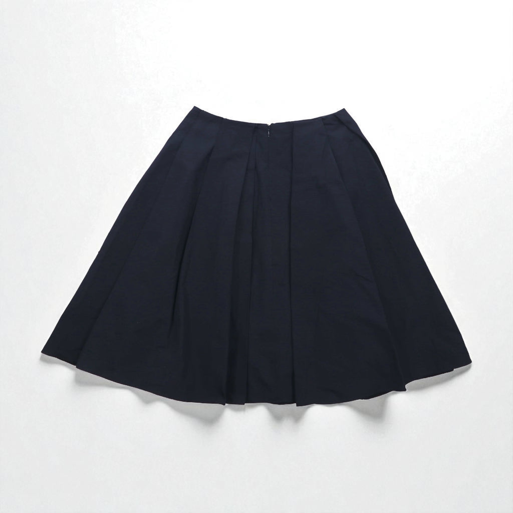 JIL SANDER NAVY Italian-Made Flared Skirt, Size S, Navy, Polyester