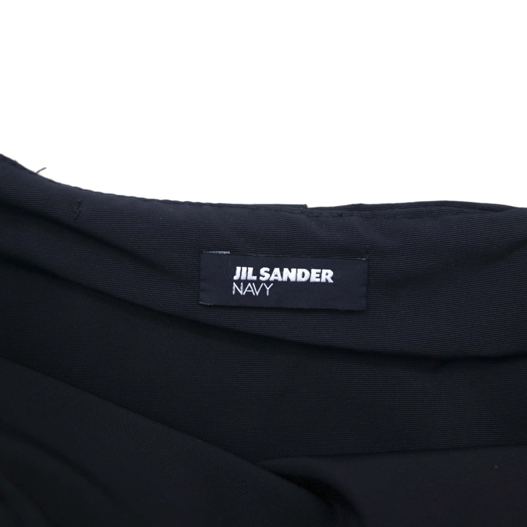 JIL SANDER NAVY Italian-Made Flared Skirt, Size S, Navy, Polyester