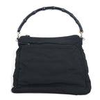 GUCCI Made in Italy 2WAY Bamboo Shoulder Bag Handbag Black Nylon 000・0509 002058