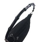 GUCCI Made in Italy 2WAY Bamboo Shoulder Bag Handbag Black Nylon 000・0509 002058
