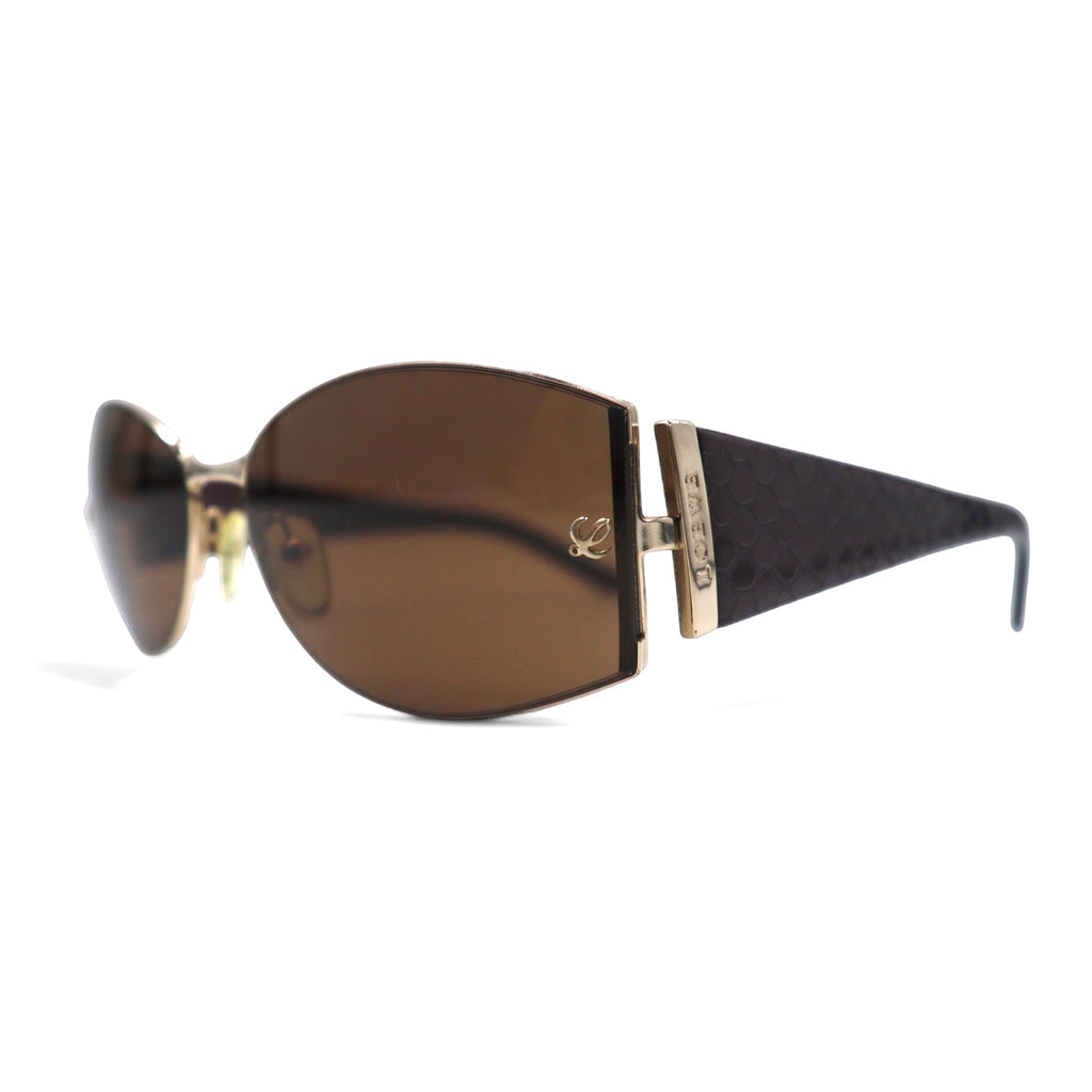 LOEWE Made in Italy Sunglasses Rectangle Brown Python Pattern SLW165