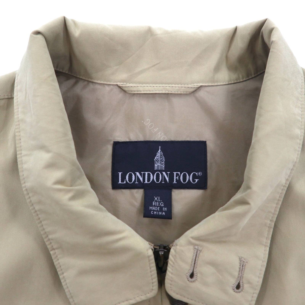 LONDON FOG Peach Skin Swing Top Harrington Jacket XL Beige Water Repellent