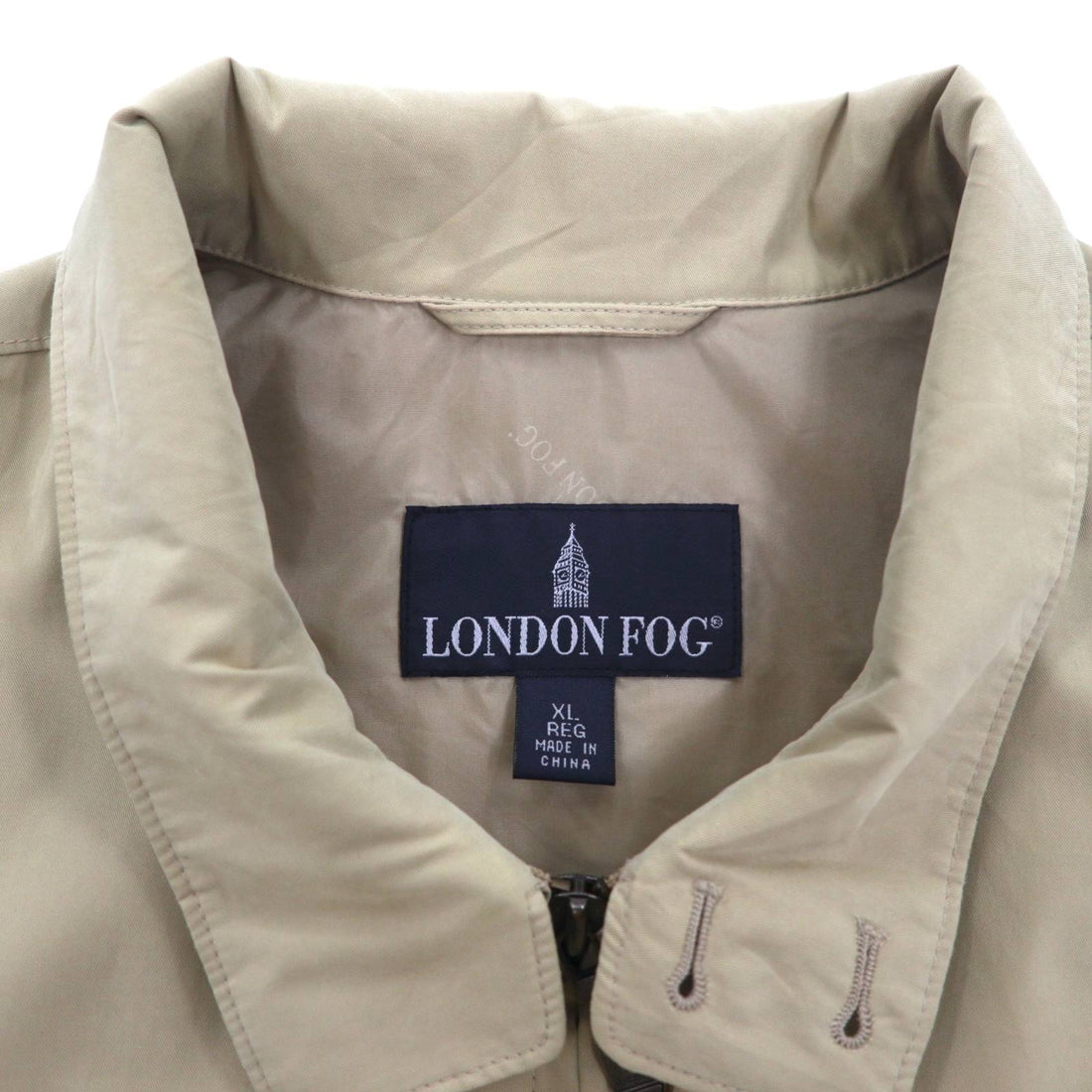 LONDON FOG Peach Skin Swing Top Harrington Jacket XL Beige Water Repellent