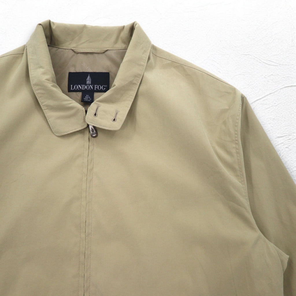 LONDON FOG Peach Skin Swing Top Harrington Jacket XL Beige Water Repellent