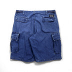 POLO JEANS CO. RALPH LAUREN 90s Baggy Short Denim Cargo Pants, XL, Indigo Blue, Knee-Length