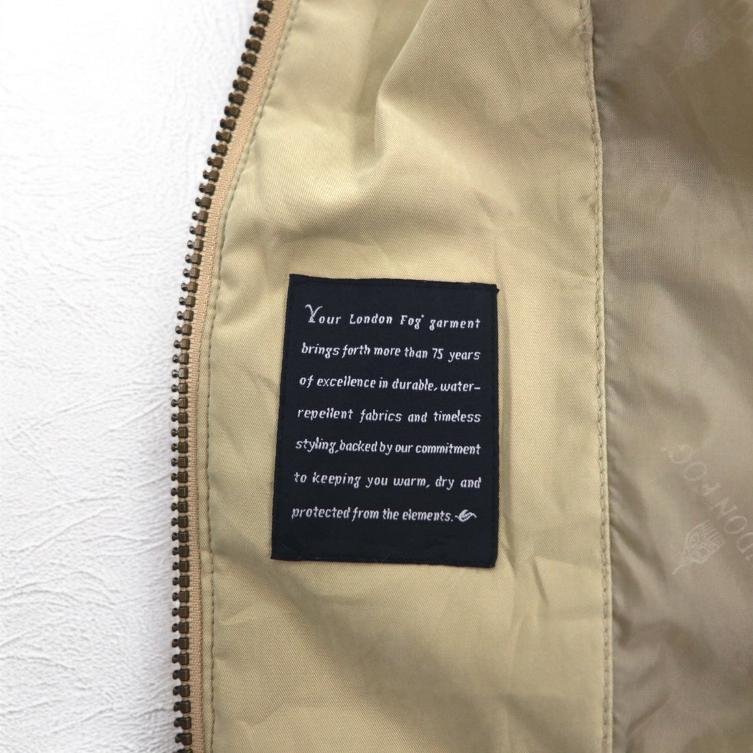 LONDON FOG Peach Skin Swing Top Harrington Jacket XL Beige Water Repellent
