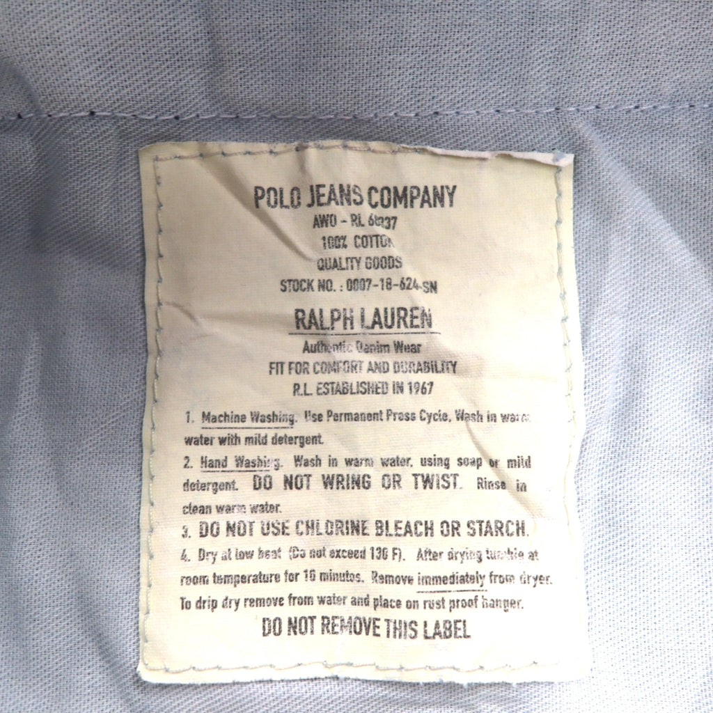 POLO JEANS CO. RALPH LAUREN 90s Baggy Short Denim Cargo Pants, XL, Indigo Blue, Knee-Length