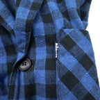 BLUE BLUE ガウンコート チェスターコート 羽織 2 ブルー チェック コットン INDIGO DYE 日本製