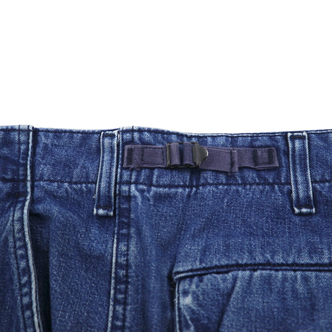 POLO JEANS CO. RALPH LAUREN 90s Baggy Short Denim Cargo Pants, XL, Indigo Blue, Knee-Length