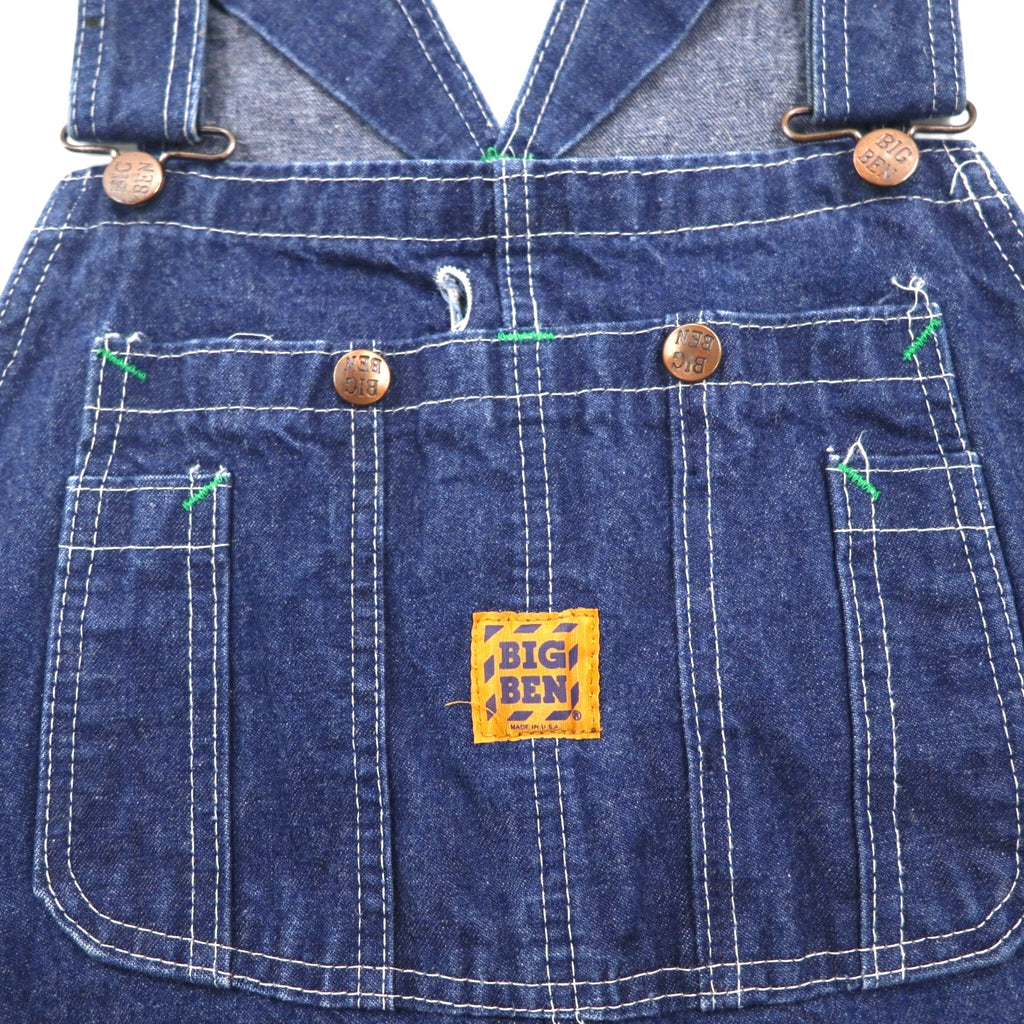 BIG BEN by Wrangler 1980s Vintage Denim Overalls, Made in USA, Size XL, Indigo, 6B10DN0