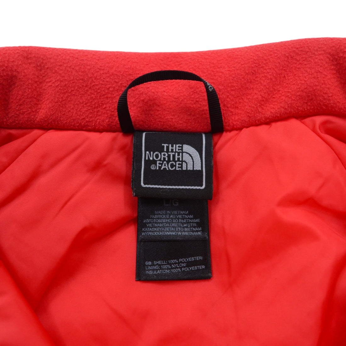 THE NORTH FACE Insulation Jacket L Red Nylon Padded Cinnabar Triclimate Jacket CA22