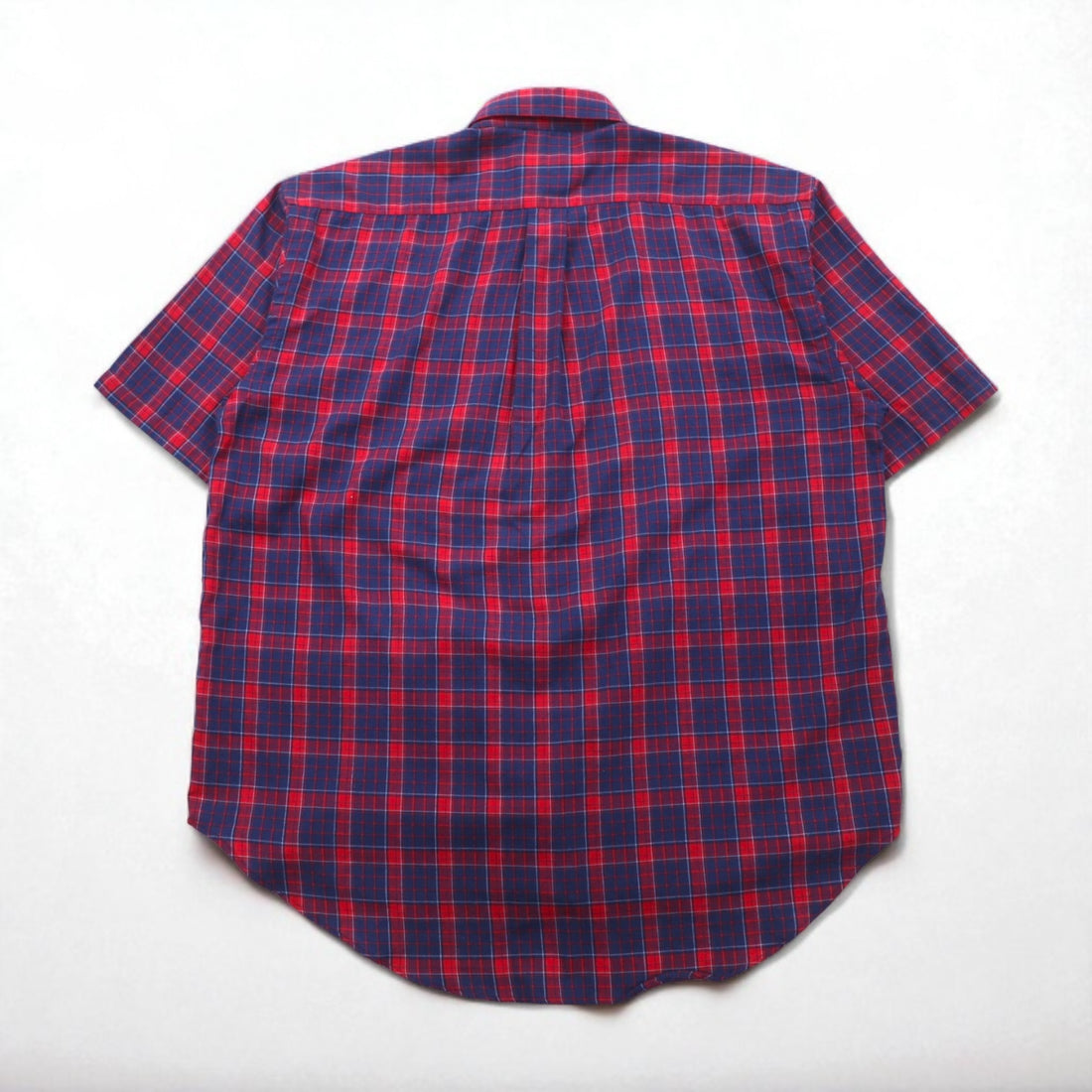 Polo by Ralph Lauren 90s Oversized Short Sleeve Button-Down Shirt, Size L, Red and Navy Check