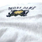 MV SPORT USA製 90年代 PRO WEAVE リバースウィーブ カレッジ刺繍 スウェット XL グレー コットン 裏起毛 NOTRE DAME アーチロゴ