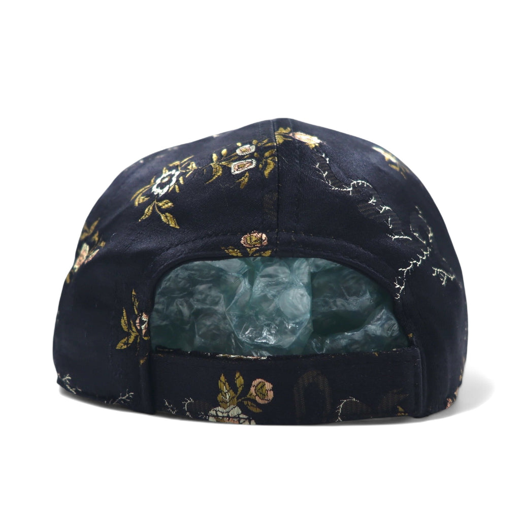 TIME AND TRU Souvenir Embroidered Satin Cap ONE Black Polyester Floral