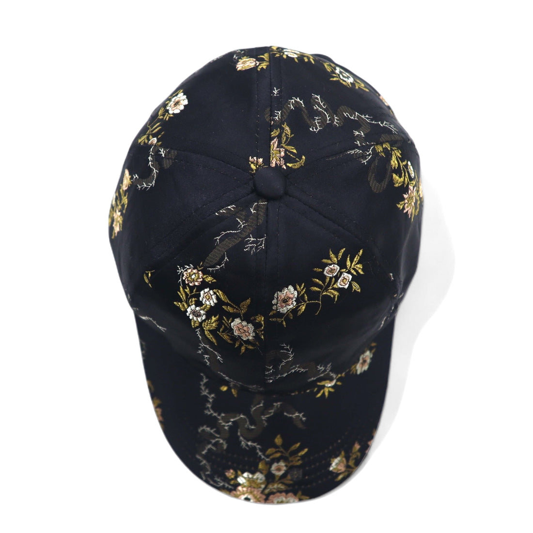 TIME AND TRU Souvenir Embroidered Satin Cap ONE Black Polyester Floral