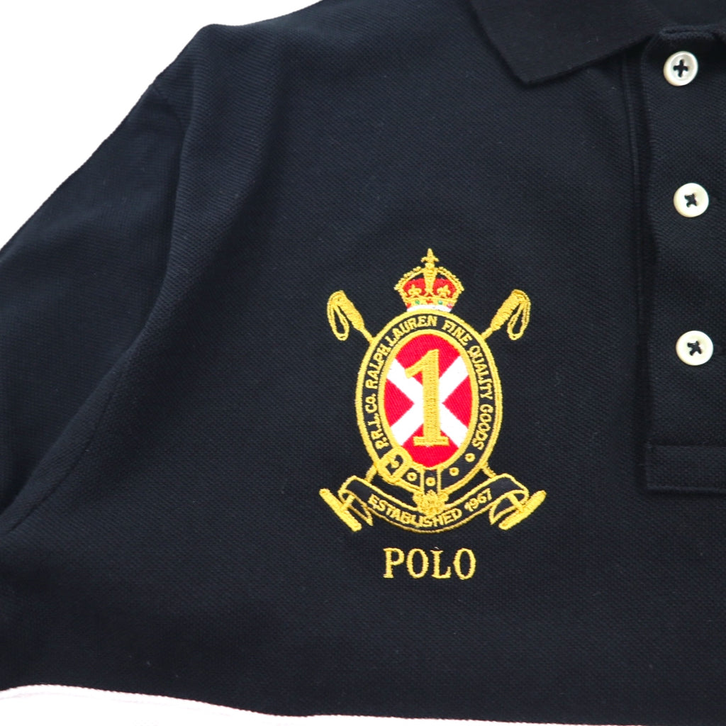 POLO RALPH LAUREN Big Pony Embroidered Polo Shirt, Size M, Black and Red, Pique Emblem Patch