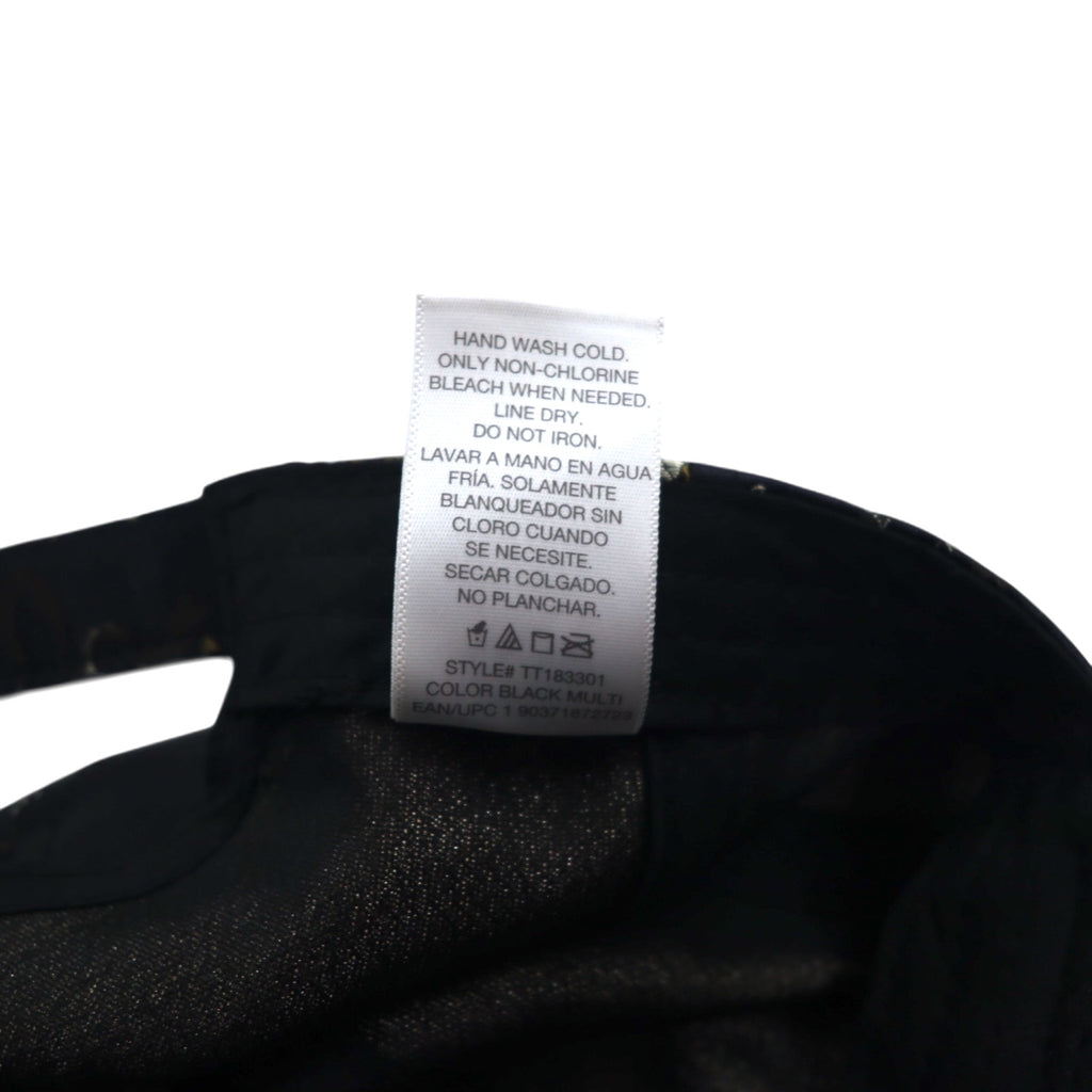 TIME AND TRU Souvenir Embroidered Satin Cap ONE Black Polyester Floral