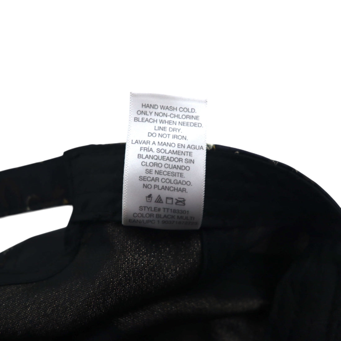 TIME AND TRU Souvenir Embroidered Satin Cap ONE Black Polyester Floral