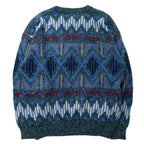 SANTANA 90's Allover Pattern Knit Sweater L Gray Acrylic