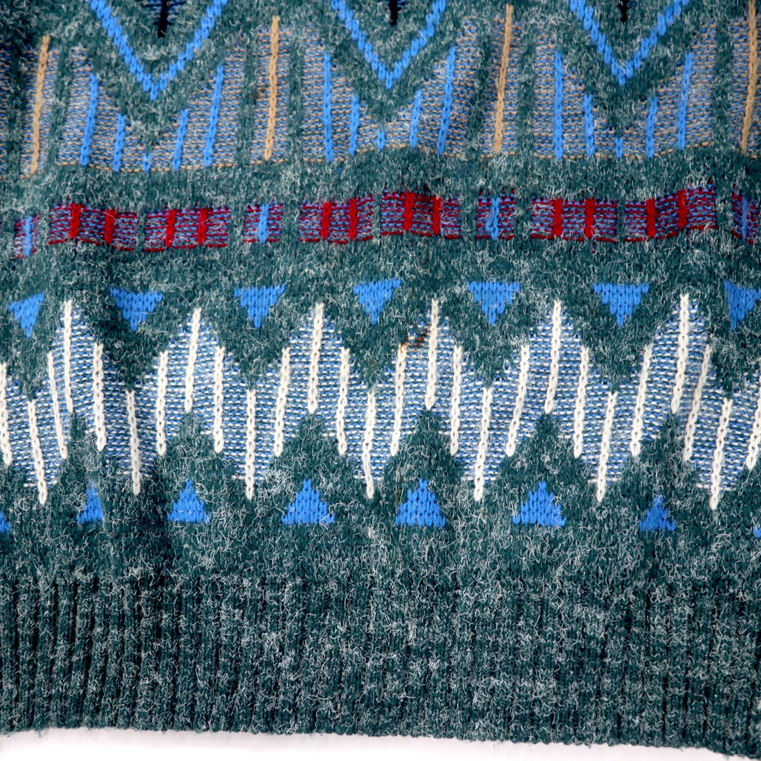 SANTANA 90's Allover Pattern Knit Sweater L Gray Acrylic