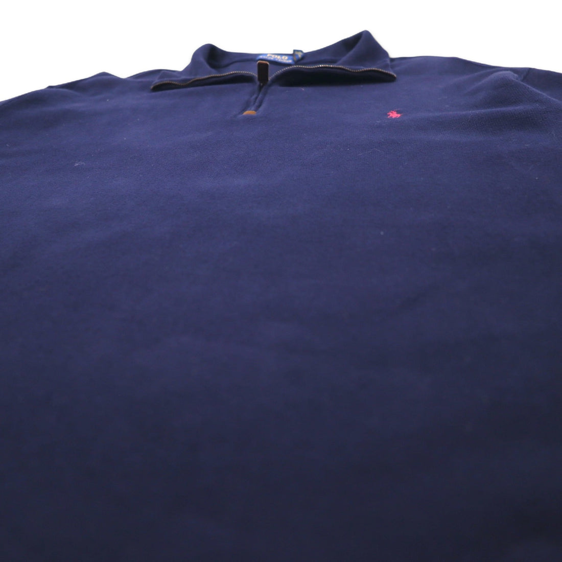 POLO RALPH LAUREN Half-Zip Sweatshirt 2XLT Navy Cotton Small Pony Embroidery