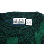 CITY STREETS 90's Allover Pattern Knit Sweater M Green Acrylic