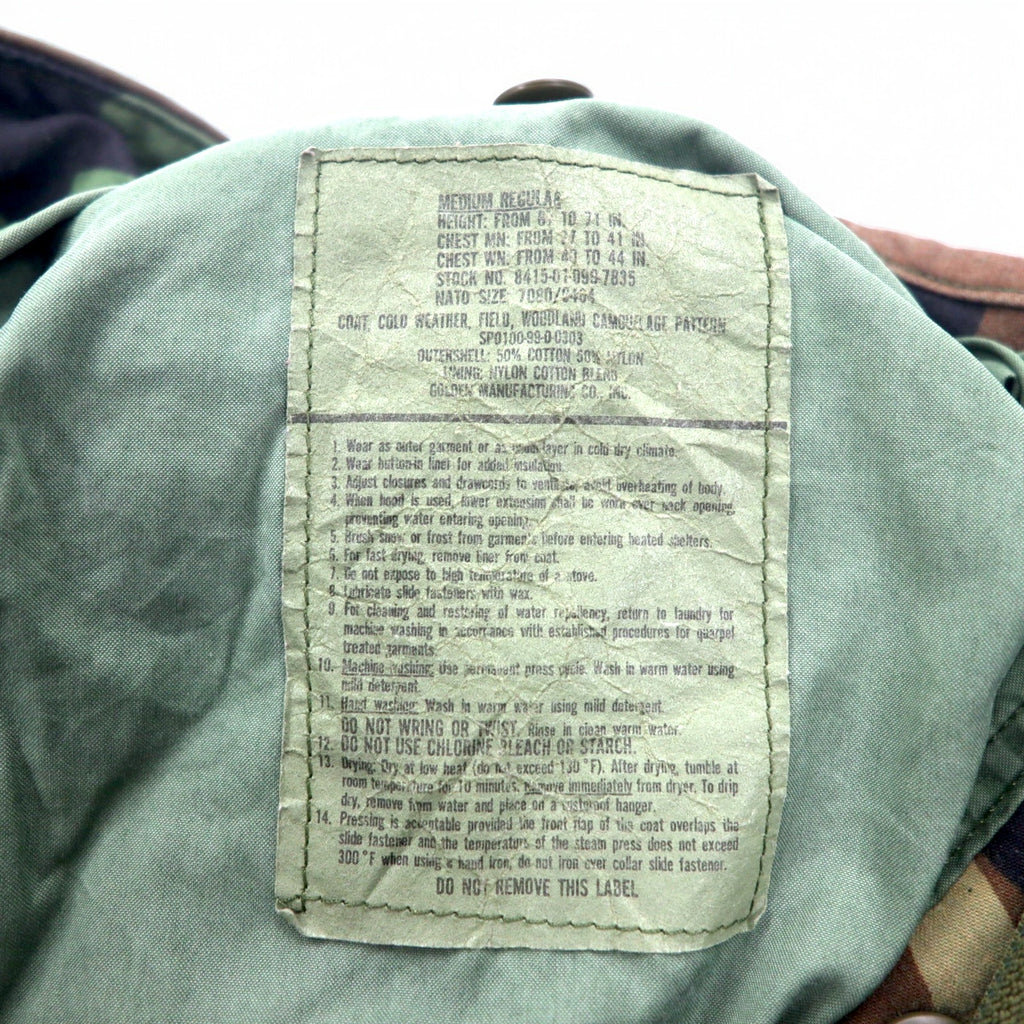 US ARMY 90s M-65 Field Jacket, M, Khaki, Camouflage, Military, 8415-01-099-7835