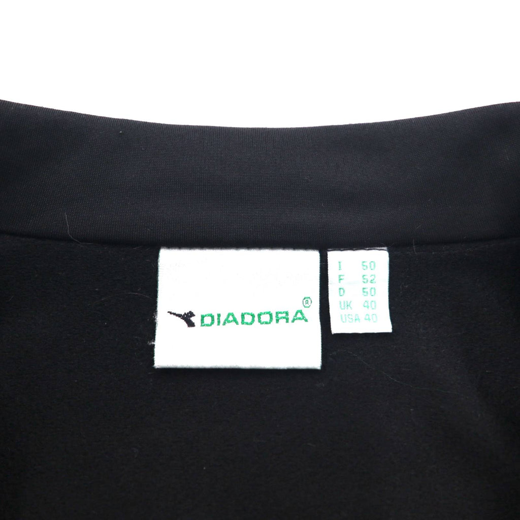 DIADORA 90s Track Jacket Jersey XL Black Logo Tape Sideline