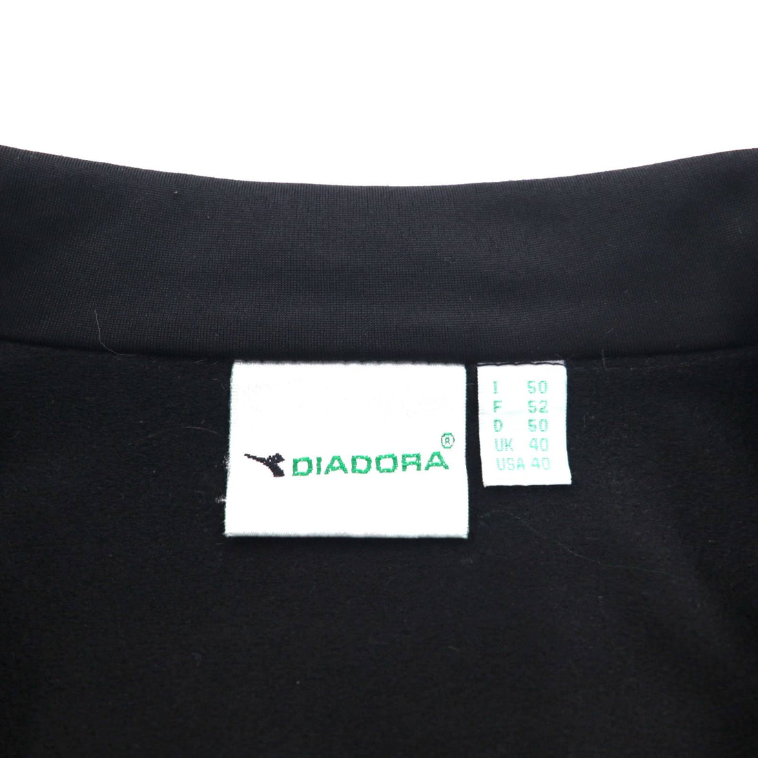 DIADORA 90s Track Jacket Jersey XL Black Logo Tape Sideline
