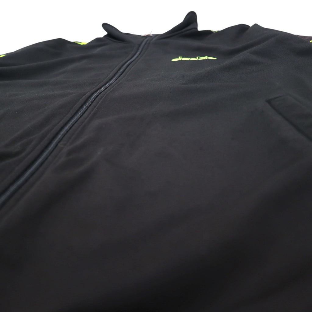 DIADORA 90s Track Jacket Jersey XL Black Logo Tape Sideline