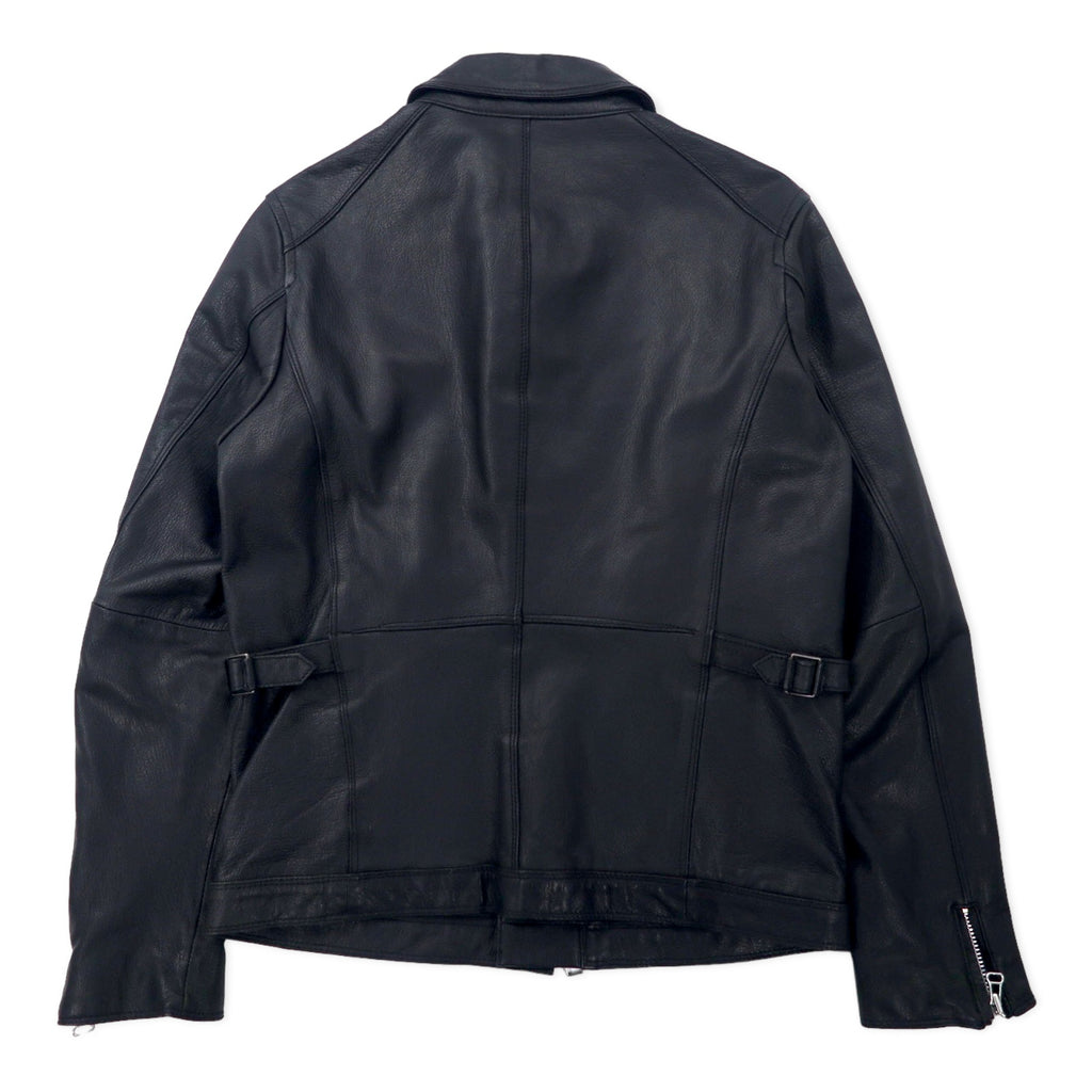 Bark Tannage ( nano universe ) Goat Leather Single Rider Jacket 48 Black Goat Leather Double Zip