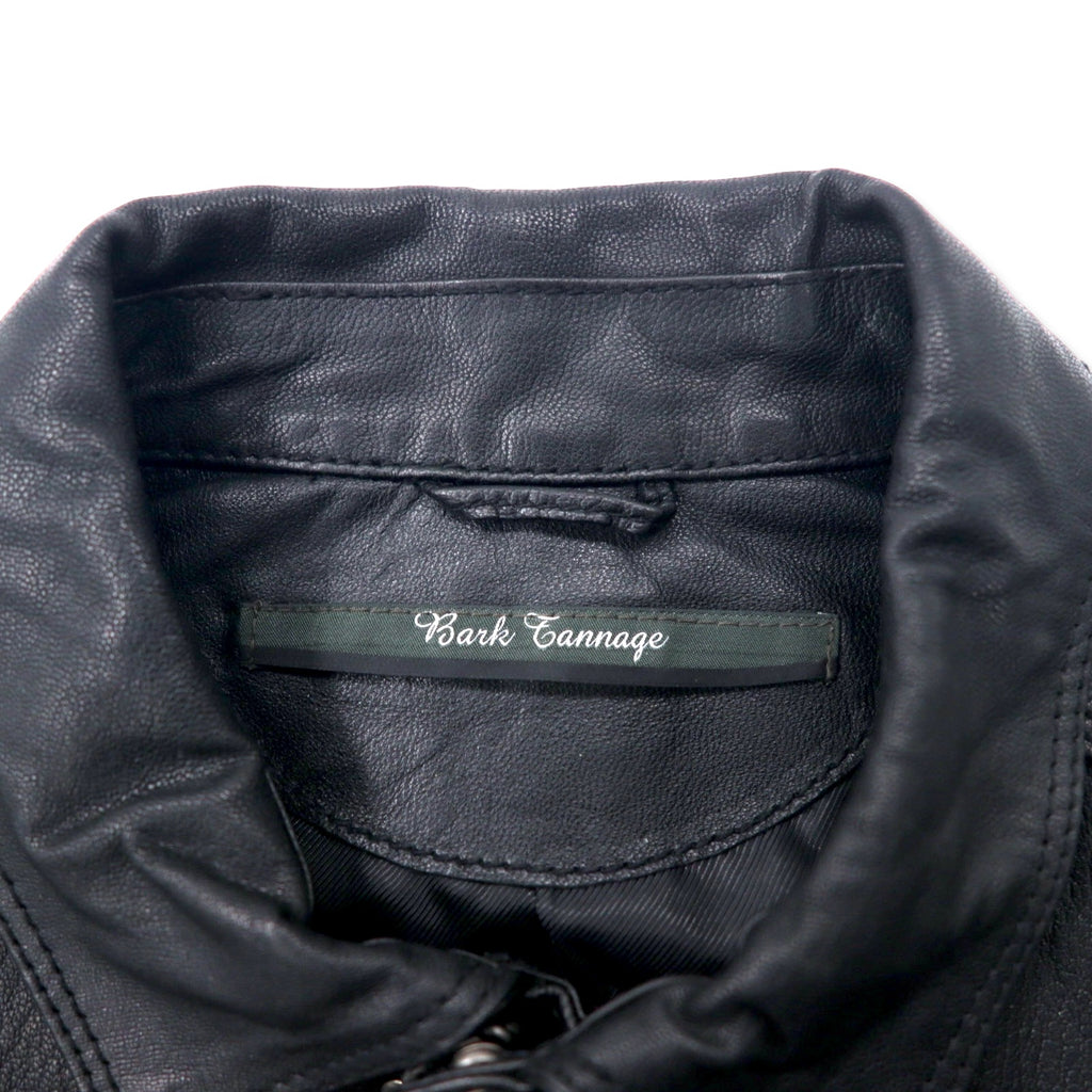 Bark Tannage ( nano universe ) Goat Leather Single Rider Jacket 48 Black Goat Leather Double Zip