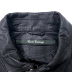 Bark Tannage ( nano universe ) Goat Leather Single Rider Jacket 48 Black Goat Leather Double Zip
